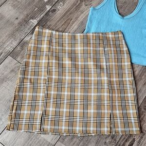 plaid mini skirt SZ M